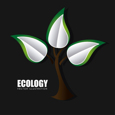 Ecology design over black background, vector illustrationのイラスト素材
