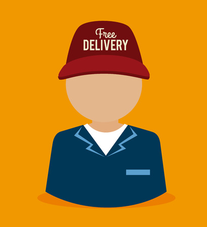 Delivery design over yellow background, vector illustrationのイラスト素材