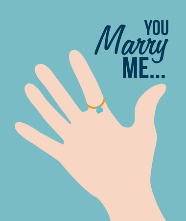 Wedding design over blue background, vector illustrationのイラスト素材