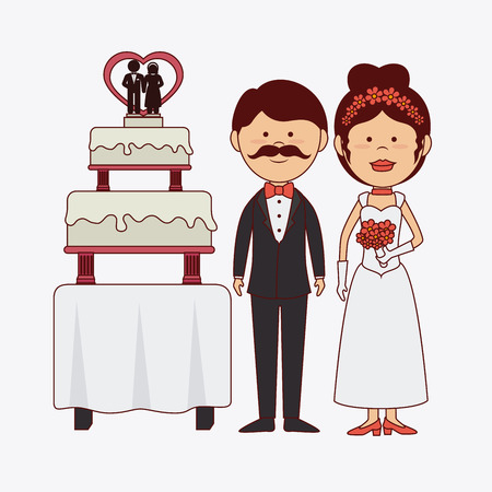 Wedding design over white background, vector illustrationのイラスト素材