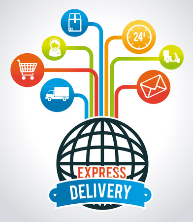 Delivery design over white background, vector illustrationのイラスト素材