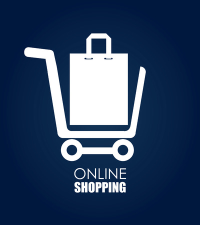 Shopping design over blue background, vector illustrationのイラスト素材