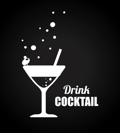 Drinks design over black background,vector illustrationのイラスト素材