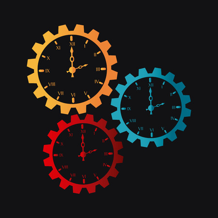Time design over black background, vector illustrationのイラスト素材