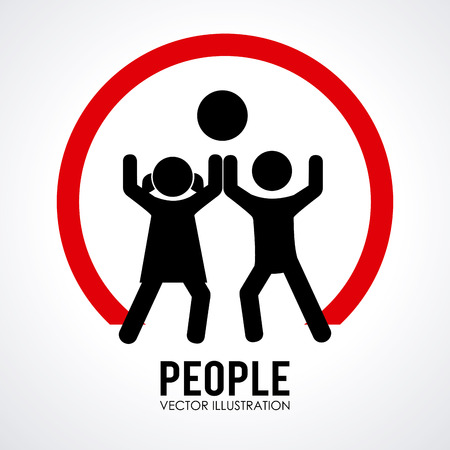 People design over white background, vector illustrationのイラスト素材
