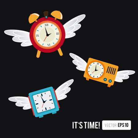 Time design over black background, vector illustrationのイラスト素材