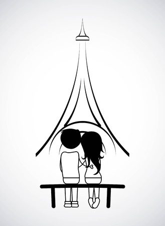 tower eiffel graphic design , vector illustrationのイラスト素材