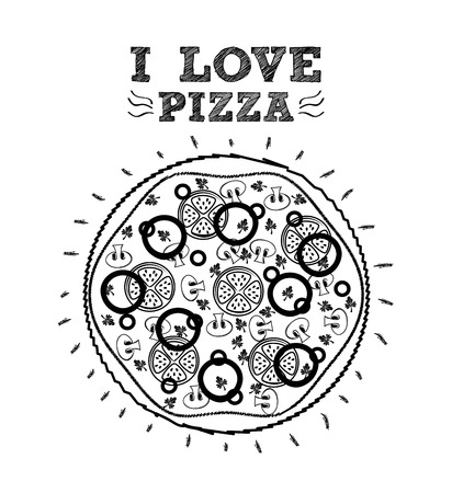 pizza graphic design , vector illustrationのイラスト素材