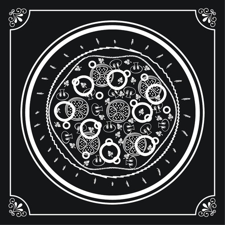 pizza graphic design , vector illustrationのイラスト素材