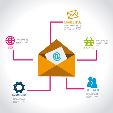 Marketing design over white background, vector illustrationのイラスト素材