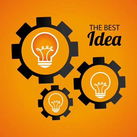 Idea design over yellow background, vector illustrationのイラスト素材