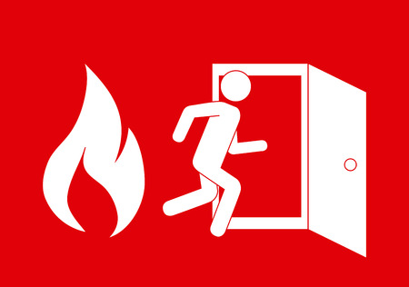 Fire design over red background, vector illustrationのイラスト素材