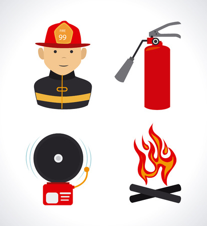 Fire design over white background, vector illustrationのイラスト素材