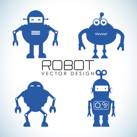 Robot design over white background, vector illustrationのイラスト素材