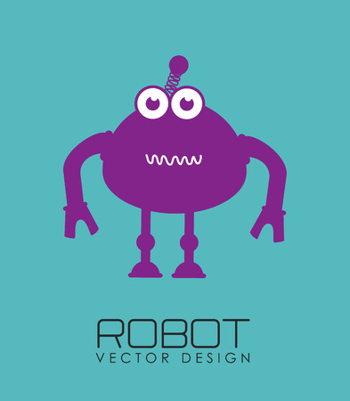 Robot design over blue background, vector illustrationのイラスト素材