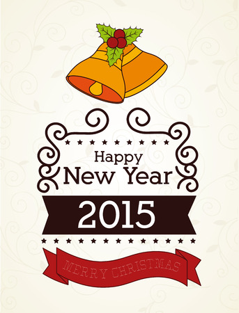 Christmas design over beige background, vector illustrationのイラスト素材