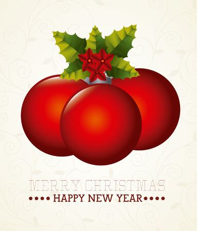 Christmas design over beige background, vector illustrationのイラスト素材