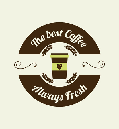 Coffee design over beige background, vector illustrationのイラスト素材