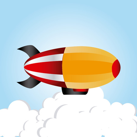 Zeppelin design over cloudscape background, vector illustrationのイラスト素材