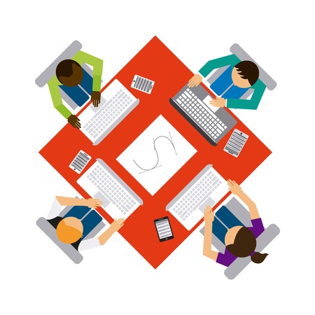 teamwork graphic design , vector illustrationのイラスト素材
