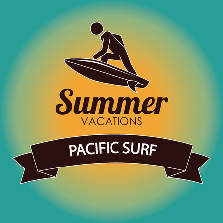 Summer design over blue background, vector illustrationのイラスト素材