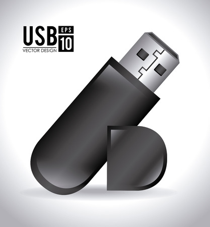 USB design over white background, vector illustrationのイラスト素材