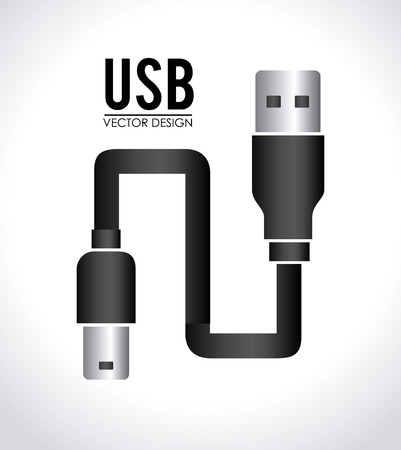 USB design over white background, vector illustrationのイラスト素材