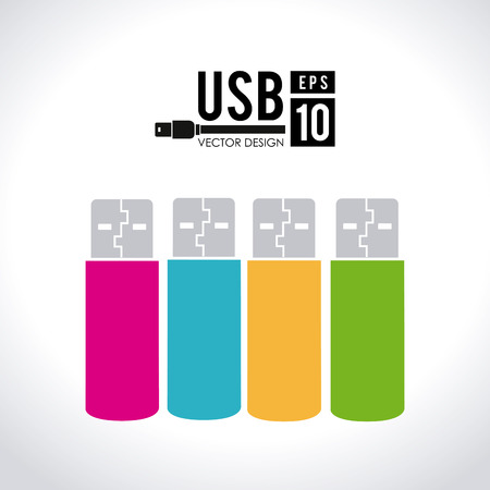 USB design over white background, vector illustrationのイラスト素材