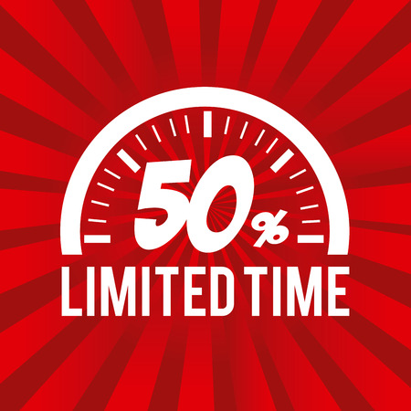 Shopping design over red background, vector illustrationのイラスト素材