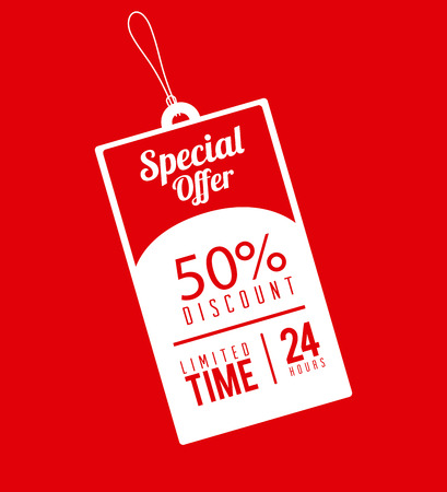 Shopping design over red  background, vector illustrationのイラスト素材