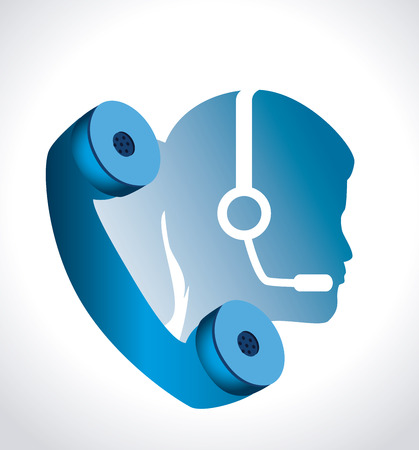 Call center design over white background, vector illustrationのイラスト素材