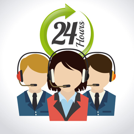 Call center design over white background, vector illustrationのイラスト素材