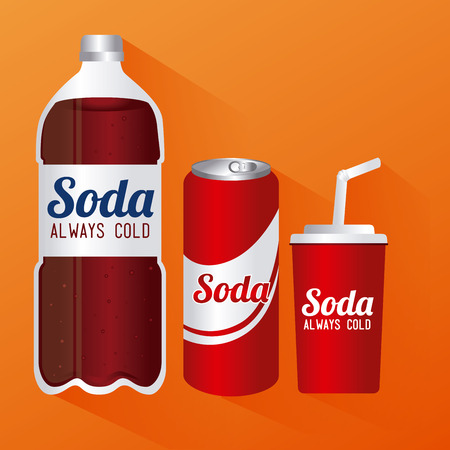 Drinks design over orange background, vector illustrationのイラスト素材