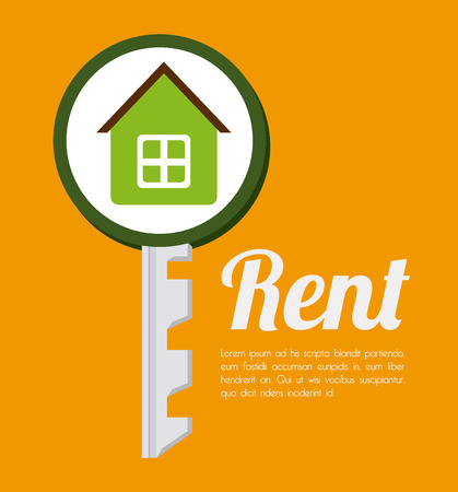 Real estate design over yellow background, vector illustrationのイラスト素材