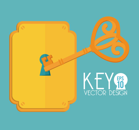 Security design over blue background, vector illustrationのイラスト素材