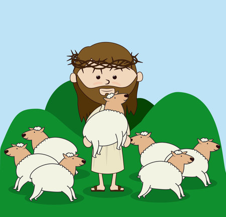 Christianity  design over landscape background, vector illustrationのイラスト素材