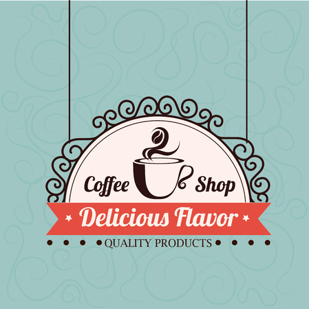 Coffee design over blue background, vector illustrationのイラスト素材
