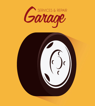 Tire design over yellow background, vector illustrationのイラスト素材