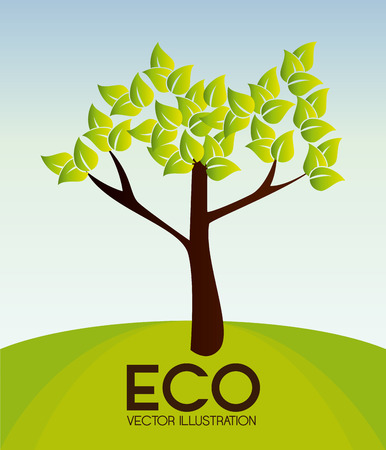 Ecology design over landscape background,vector illustrationのイラスト素材