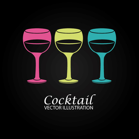 Drinks design over black background,vector illustrationのイラスト素材