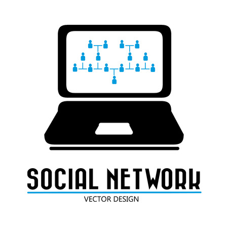 Social network design over white background,vector illustrationのイラスト素材