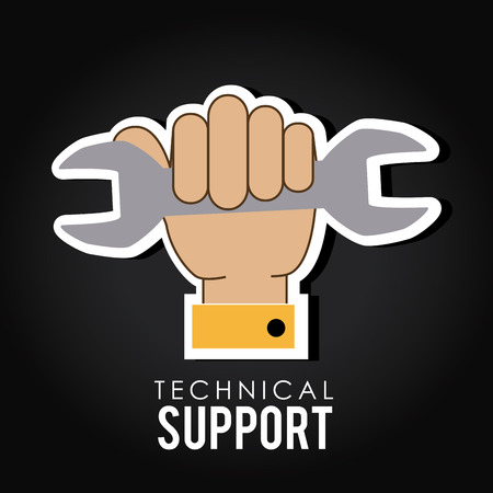 Support design over black background,vector illustrationのイラスト素材