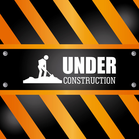 Under construction design over yellow and black background,vector illustrationのイラスト素材