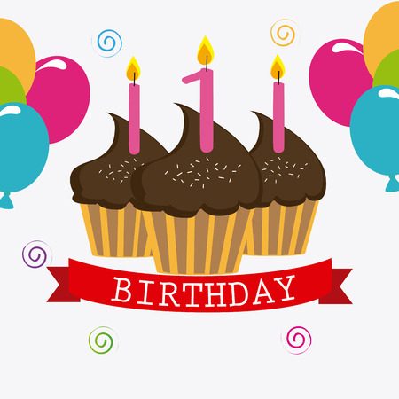 Birthday design over white background,vector illustrationのイラスト素材