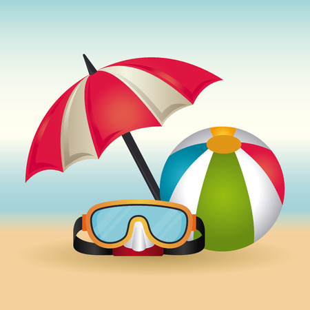 Summer design over beachscape background,vector illustrationのイラスト素材