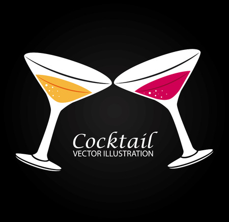 Drinks design over black background,vector illustrationのイラスト素材