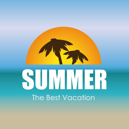 Summer design over beachscape background,vector illustrationのイラスト素材