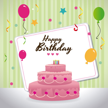 Birthday design over green background,vector illustrationのイラスト素材
