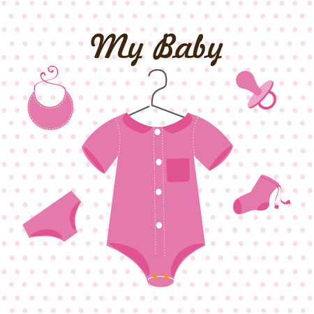 Baby shower design over white background,vector illustrationのイラスト素材