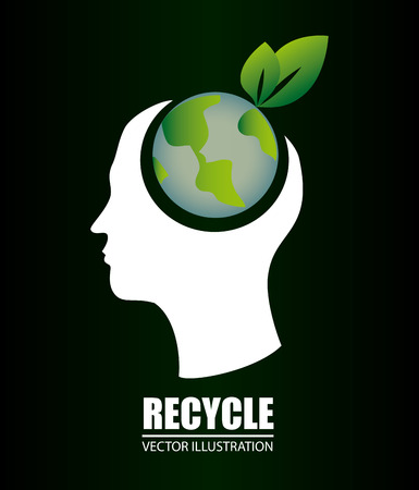 Ecology design over black background,vector illustrationのイラスト素材